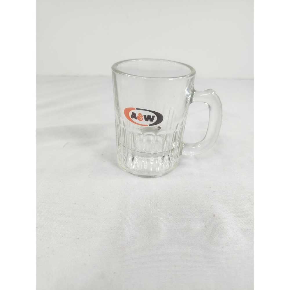 Vintage A&W Root Beer Mini Glass Mug Collectible Soda Memorabilia Shot Glass